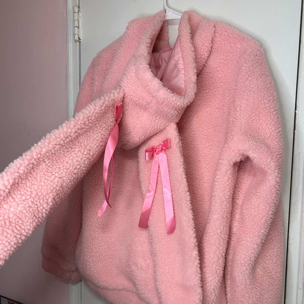 Pink Bunny Ear Sherpa Jacket Dollskill